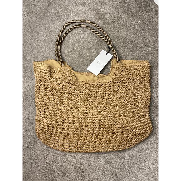 New Calia Women's Straw Crochet Tote - Picture 2 of 5